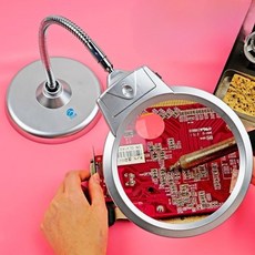작업용 돋보기 스탠드 확대 정밀 탁상형 독서 세공 감정용, A.BST-4B-7【130mm 렌즈】, 1개