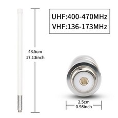 ABBREE BL-01 듀얼 밴드 VHF UHF 안테나 아마추어 자동차 모바일 라디오 워키토키용 햄 유리 섬유 144 MHz, 한개옵션0, 1개