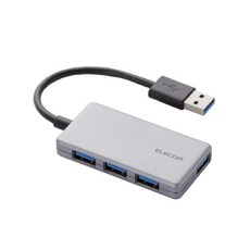 엘레컴 4포트 컴팩트 USB 3.0 허브 U3H-A416B, 실버(U3H-A416BSV)