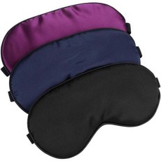 Hochoek 실크-수면-마스크 아이-마스크 아이-커버 아이쉐이드 100, Black/ Dark Blue/ Purple, 1개