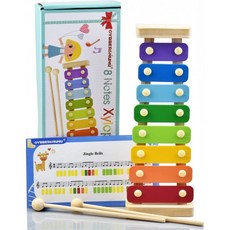 실로폰 Xylophone 실로폰 악기 음악 장난감 8 노트 GYBBER & MUMU 화려한 악보 넣기 2 개의 말렛 3 세 이
