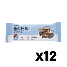 솔직단백 쿠키앤크림 단백질바프로틴바 40g X 12개입, 12개