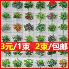 벽꾸미기 식물 데코 외벽 옥상 전원주택 모조식물 녹식실내외장식 플라스틱 분재 녹라소분재 벽면장식 화초배재잎, 69 진달래 하나.