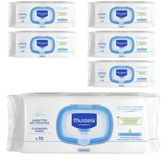 무스텔라 Mustela Cleansing Wipes Ultra Soft Baby Wipes 클렌징 와입스 클렌징티슈 70매 x 6팩 1세트