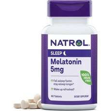 Natrol Melatonin 5mg Strawberry Flavored Dietary Supplement, Unflavoured, 60 Count (Pack of 1)