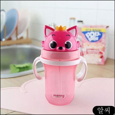 MS 핑크퐁 캐릭터보틀 빨대컵 도시락물병 입체 유아컵 아기상어