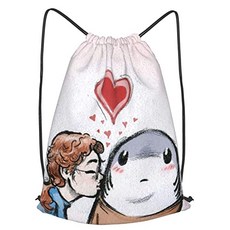 EOM 사랑 상어 Drawstring 배낭 가방 빨 수있는 벌크 요가 여행 스포츠 체육관 팩 남성과 여성 청소년 [Love Shark] - E043308QFNKFHH4, Love Shark