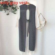  komiyama back bandage 니트 스웨터 조끼 o 넥 민소매 풀오버 탑스 가을 겨울 조끼 여성 y2k 옷 