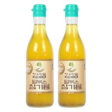 장수텃밭 덜볶아 더 건강하고 깔끔한 덜볶은참기름(생참기름) 350ml, 2개