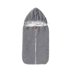 침낭 봉투 가을 신생아 FOOTMUFF 겨울 지퍼 SLEEPSACK 유모차 후드 니트, Gray, 1개