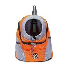 애완견 캐리어 가방 반려견 배낭 더블 숄더 휴대용 여행 야외 세트, 1개, Orange+M for 510kg