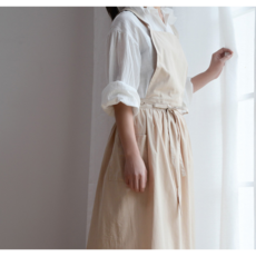 나나N다다 여성 주부 세인트 감성 원피스형 앞치마 플로리스트 카페 공방 네일샵용 3color