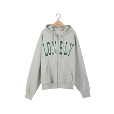 -100%정품 - 노앙 LONELY/LOVELY FLUFF 모자 T-셔츠 ZIP-UP GRAY