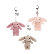 the퐁당 젤리캣 버니 블랙핑크 지수 토끼 인형 가방 백참 열쇠 차 키 링 홀더 고리 3종, 연핑크