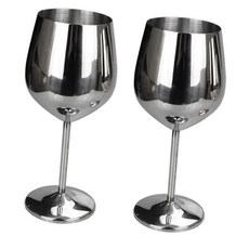 ZLD 2 / 팩 500ml 스테인리스 스틸 와인 잔 레드 화이트 와인 잔 샴페인 바 실버 / 17oz, 스테인레스, 은