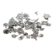 STK 100g / 팩 diy 보석 만들기 공예품을위한 꽃 모양의 펜던트 매력 모듬