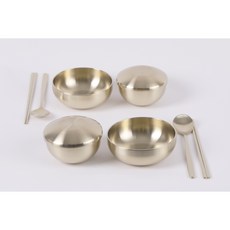 청실홍실 유기그릇 2인세트 총 12pcs, 합식기2 + 대접2 + 수저2set 총12pcs, 1개