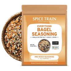 SPICE TRAIN 6766710840 Everything 베이글 시즈닝 (396.9g(14온스) 맛있는 믹스 - 마늘 + 양파 참깨 히말라야 핑크 소금 치아 씨앗 | 재밀봉