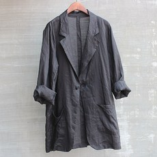 ajella 남자 여름 린넨 자켓 남 름 래쉬가드 정장 개량 모시 피부옷 가벼운