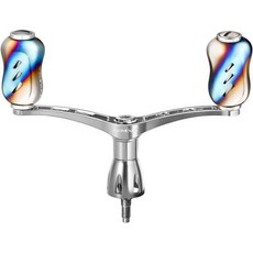  고멕서스 CY98 릴핸들 다이와 시마노 스피닝릴 양수 3.9인치98mm 티타늄 손잡이노브 오징어 아깅 가벼운 게임 좌우겸용, Silver (for Shimano use), 98mm-シマノ用 