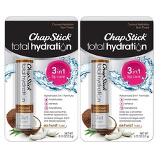 ChapStick Total Hydration 3 in 1 Lip Care 챕스틱 토탈 하이드레이션 코코넛 립밤 0.12oz(3.5g) 3팩, 3.5g, 2개