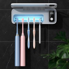 스타윈 UV 칫솔 세정제 5슬롯 살균기 벽 장착살균 및 타이머 기능 드릴 없이 충전식 무선 욕실 홀더