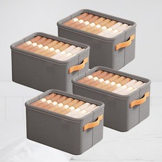 레디박스 대용량 패브릭 사계절 의류 정리 수납 보관함, 그레이, 4개