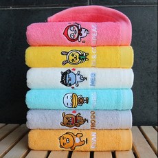 [수건메이커] 카카오프렌즈 세면타월 150g 30수 수건답례품 기념타올, 색상별1장씩, 6매