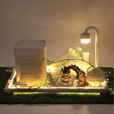 반려동물 유골함 조명 보관대 강아지 원목 유골함 고양이 장례 납골당 꾸미기 메모리얼, 조명보관대+아크릴케이스, 1개