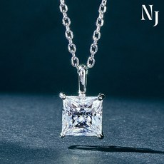 [남주 자체제작] 14k 18k 시뮬럿다이아 모이사나이트 1캐럿 프린세스컷 목걸이