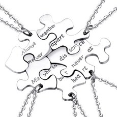 LVEN 5 BFF 베스트 프렌드 목걸이 퍼즐 우정 자매 목걸이 5인용