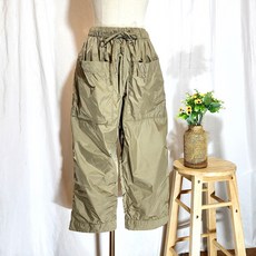 바스락바지 봄 가을 면안감 9부 허리끈 밴드 프로 프라팬츠