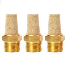 Quickun Air 공압 머플러 1/4인치 남성 나사산 소결 청동 배기 소음기 (10개 팩), 1/8" Male (3Pcs), 10개