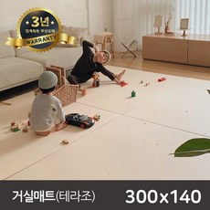 [쁘띠메종]두께4cm/매트무료보험/거실매트(앞)테라조베이지X(뒤)테라조그레이300X140, 단품