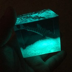 LED 수조 무드등 야간조명 장식품 홈인테리어 집들이선물 고래 상어 다이버, 단일고래상어빛나는5cm