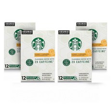 Starbucks 스타벅스 2X 카페인 허니 카라멜 큐리그 캡슐 12팩X4, 1개