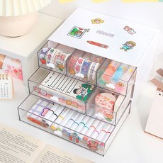레디박스 커피티백 다이어리 소품보관 3단 미니 서랍수납장 세트, 1개