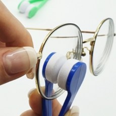 집게형안경클리너 겨울양면닦개 원형극세사헤드 자국제거김서림지우기 랜덤색상 7CM, 1개