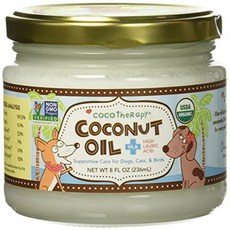 CocoTherapy Organic Virgin Coconut Oil 8 Ounces Natural Supplement for Dog Skin Coat Digestion an, 1개, 580.6g