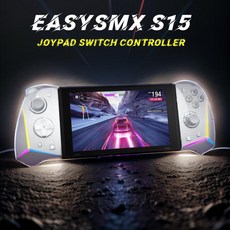 EasySMX S15 분할 패드 무선 조이패드 기계식 컨트롤러 닌텐도 스위치 및 OLED 호환 6 축 NFC RGB 홀 효과, 1개