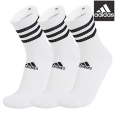 [정품] 아디다스 삼선 쿠션 크루 삭스 3팩 (DZ9346), DZ9346:S