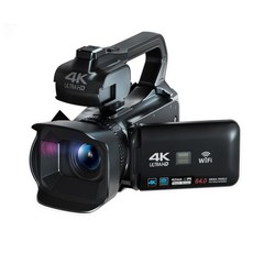 YouTube 촬영용 4K UHD 64MP 스트리밍 비디오 카메라 캠코터 배터리 추가,