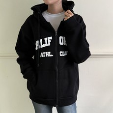 앤샵 남녀공용 베이직 투웨이 레터링 기모 후드집업(5color)