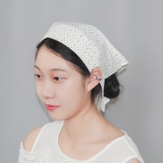 망사도트두건모자