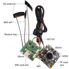 Camhipro용 미니 4G 핀홀 카메라 CCTV P2P Onvif 오디오 DIY 3G SIM 모듈 칩 보드 무선 IP, 5MP EU 4G band, 1개