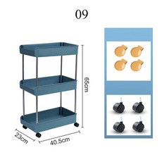 트롤리 이동식 수납트롤리 주방 다기능 사이드 클램프 선반 냉장고 화장실 바닥 욕실 다층 갭 트롤리 푸시 풀 좁은 슬롯, 자주색