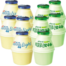 빙그레 바나나우유 혼합2종(바나나맛라이트 and 메로나맛), 5세트, 480ml