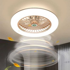 무소음 LED팬 조명 천장등 방등 실링팬 전등 거실등, 1개, 52CM 하얀색+디밍+원격+휠+앱