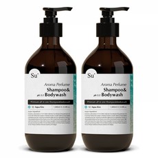 수오가닉 퍼퓸 샴푸워시 아쿠아키스 1000ml 2개, 단품