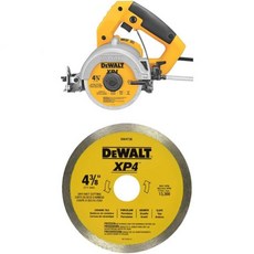 DEWALT DWC860W 4-38인치 습식건식 석조 톱 DEWALT DW4738 4 38인치 x 060인치 습식건식 XP4 포트클린 및 타일 블레이드, w/ Blade